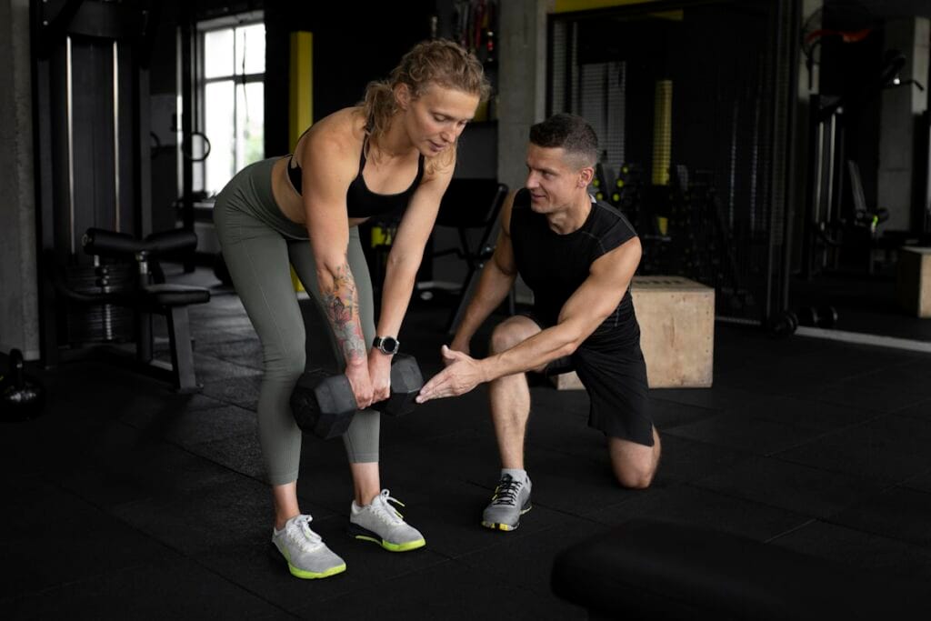 Personal training in Boise coach working with a client